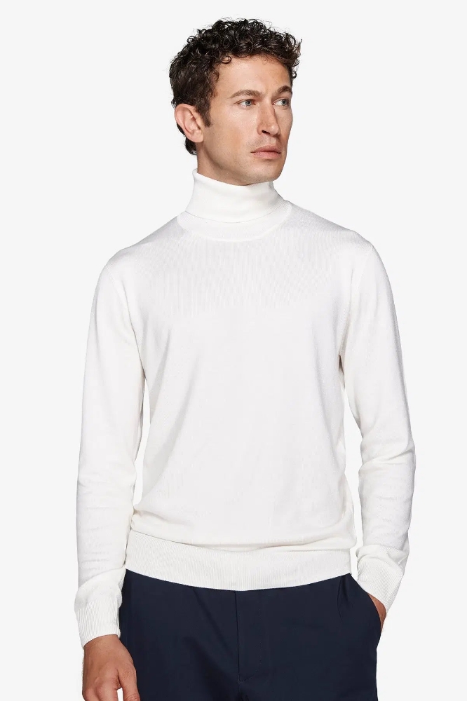 Poza cu Pulover pe Gât CAIM18-1401 Bianco