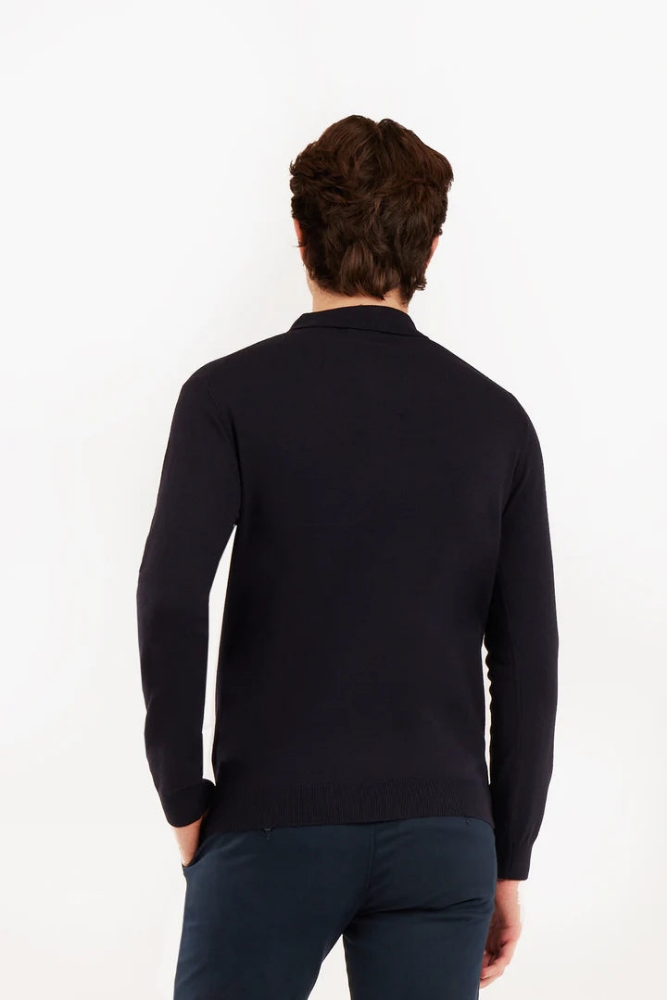 Poza cu Pulover cu guler polo 9252SP Blu