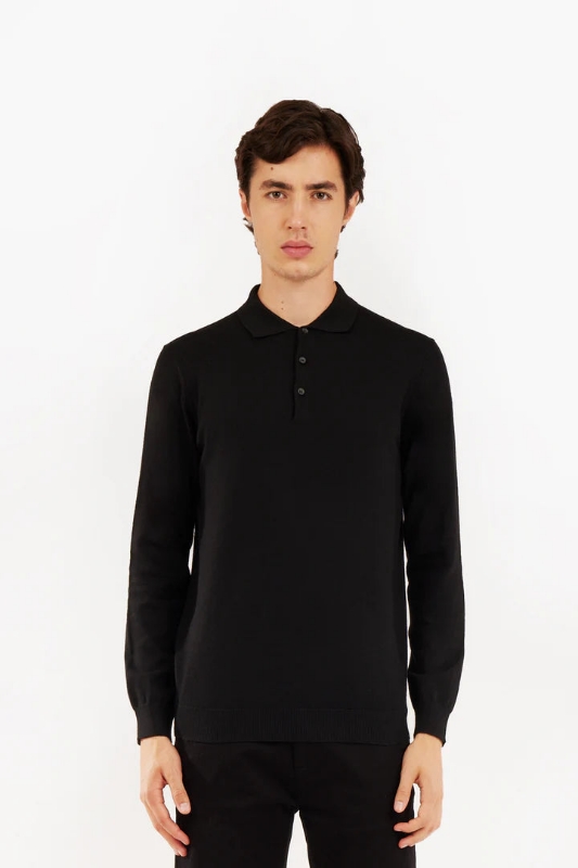Poza cu Pulover cu guler polo 9252SP Nero
