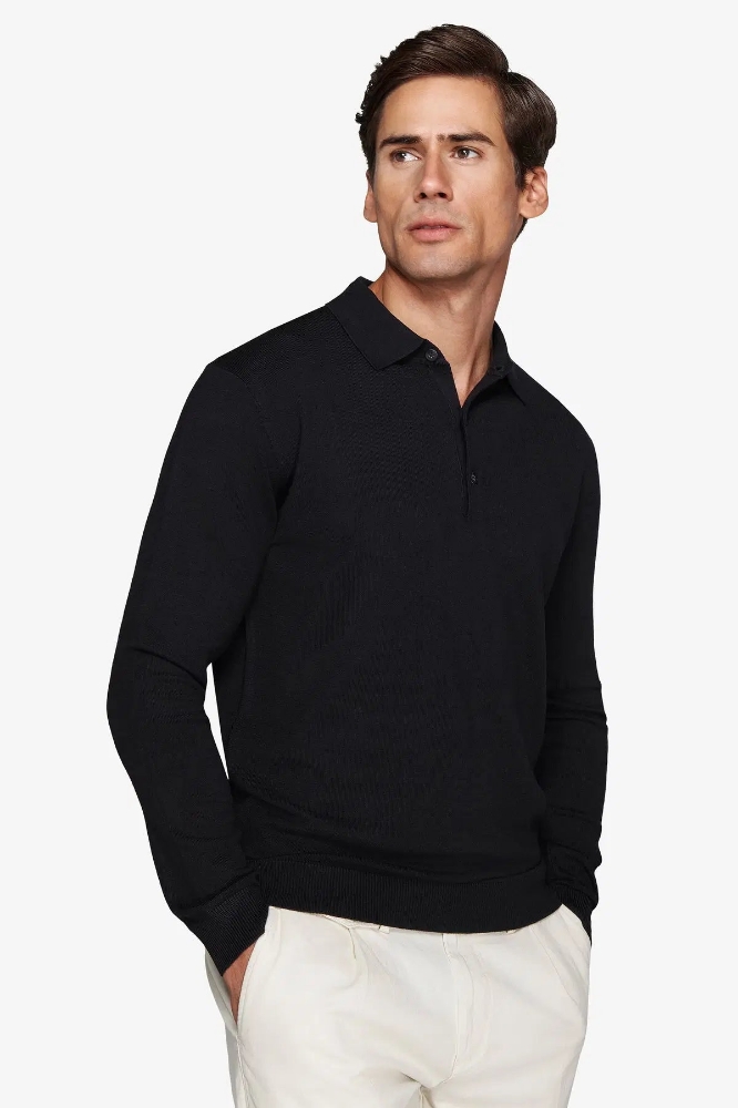 Poza cu Pulover cu guler polo CAIM48-1401 Nero